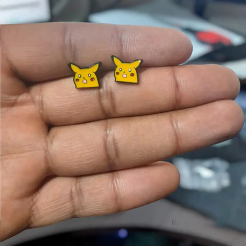 Aros Aretes Pendientes De Pikachu / Acero Quirúrgico