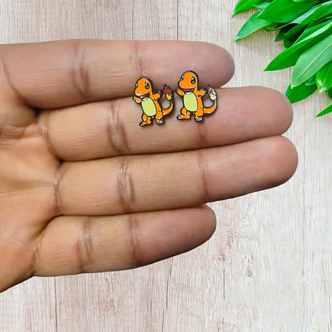 Aros Aretes Pendientes De Charmander / Acero Quirúrgico