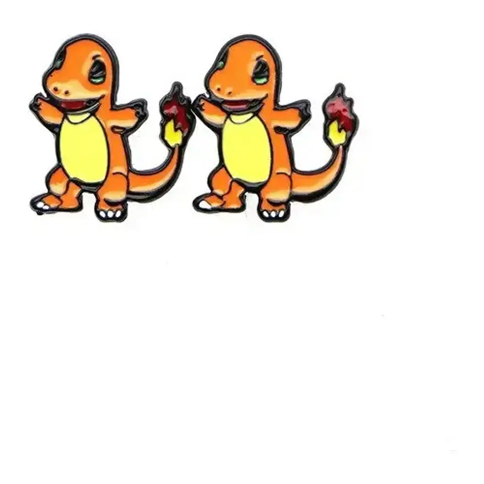 Aros Aretes Pendientes De Charmander / Acero Quirúrgico 3