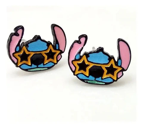 Aros Aretes Pendientes De Stitch / Acero Quirúrgico