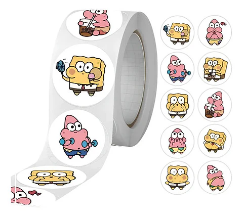 Bob Esponja - Set De 500 Stickers / Rollo De Pegatinas