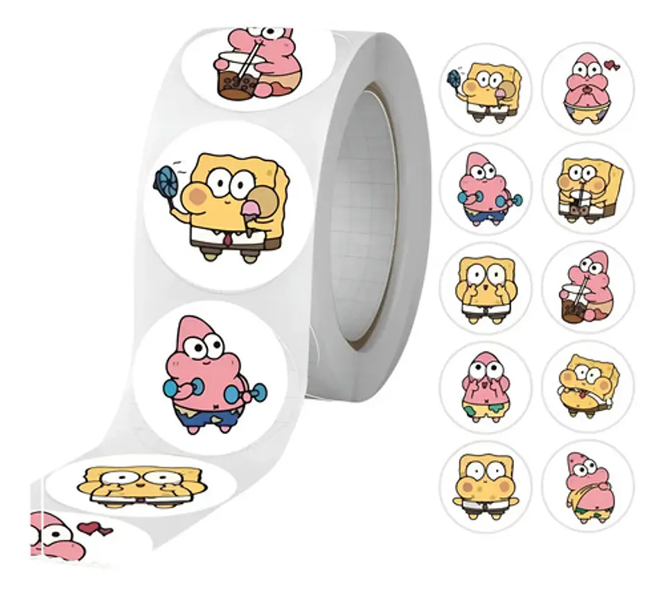 Bob Esponja - Set De 500 Stickers / Rollo De Pegatinas 1