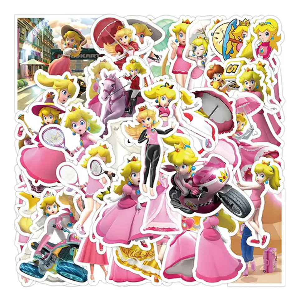 Princesa Peach - Set De 50 Stickers / Calcomanias / Pegatina 5