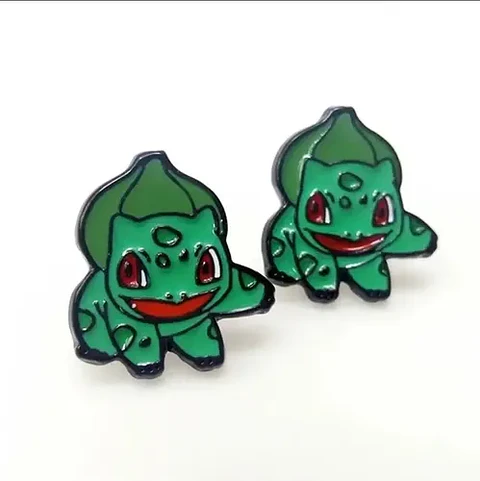 Aros Aretes Pendientes De Bulbasaur / Acero Quirúrgico