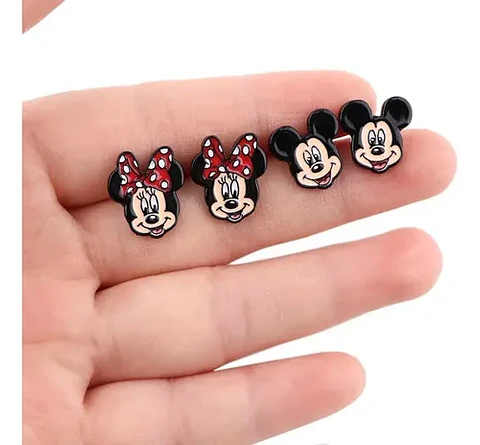 Aros Aretes Pendientes De Minnie Mouse / Acero Quirúrgico