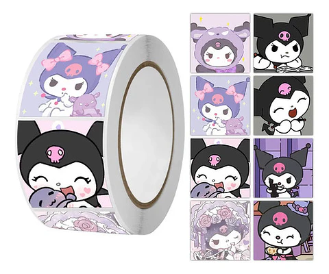 Kuromi - Set De 500 Stickers / Rollo De Pegatinas