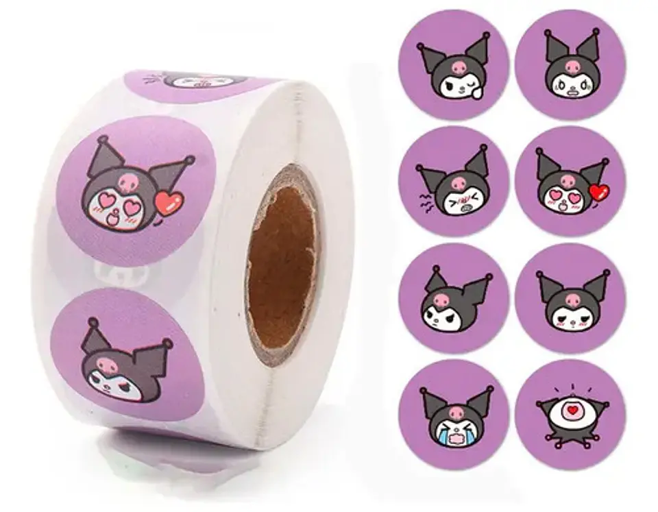 Kuromi - Set De 500 Stickers / Rollo De Pegatinas 6