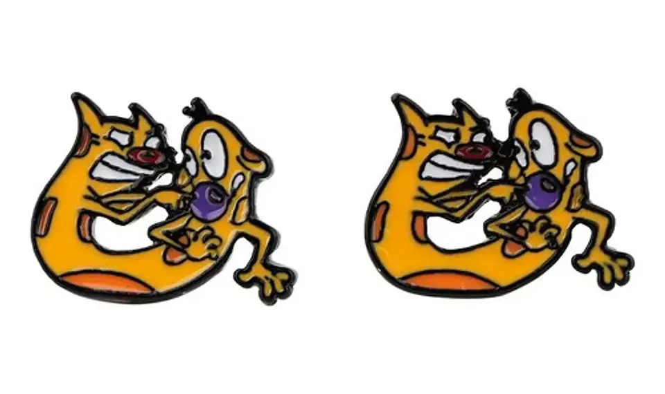 Aros Aretes Pendientes Catdog / Acero Quirúrgico 1