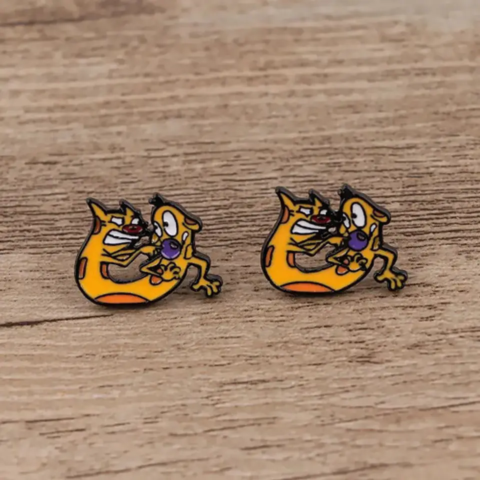 Aros Aretes Pendientes Catdog / Acero Quirúrgico 6