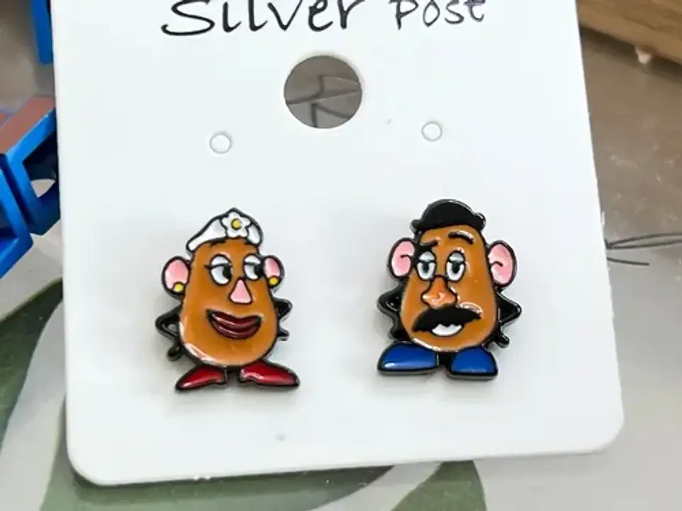 Aros Aretes Pendientes De Señor Y Señora Cara De Papa 5