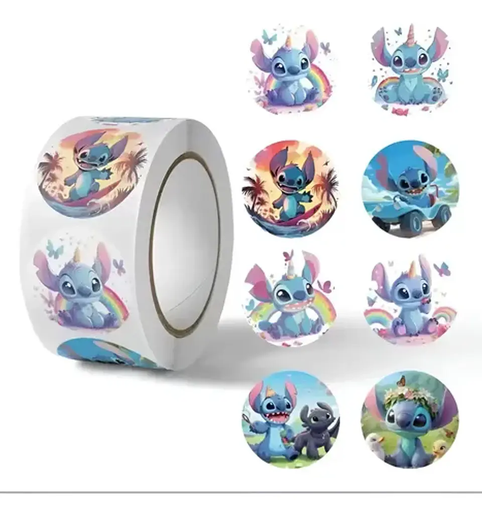 Stitch - Set De 500 Stickers / Rollo De Pegatinas 13