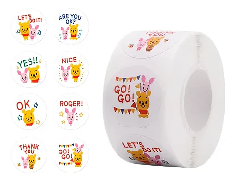 Winnie Pooh - Set De 500 Stickers / Rollo De Pegatinas