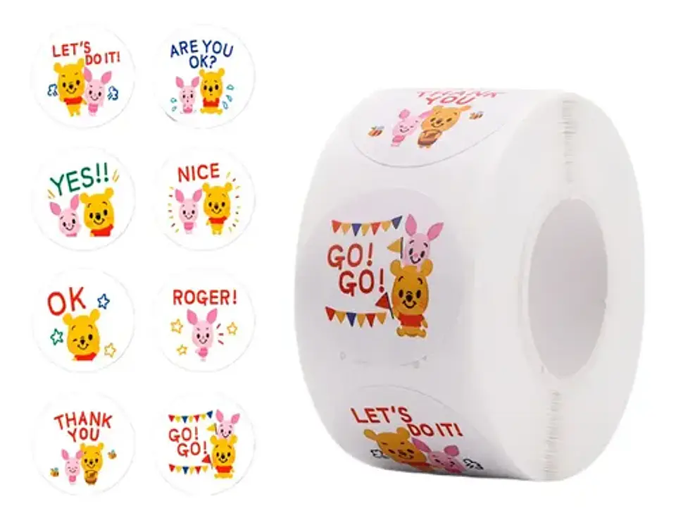 Winnie Pooh - Set De 500 Stickers / Rollo De Pegatinas 1