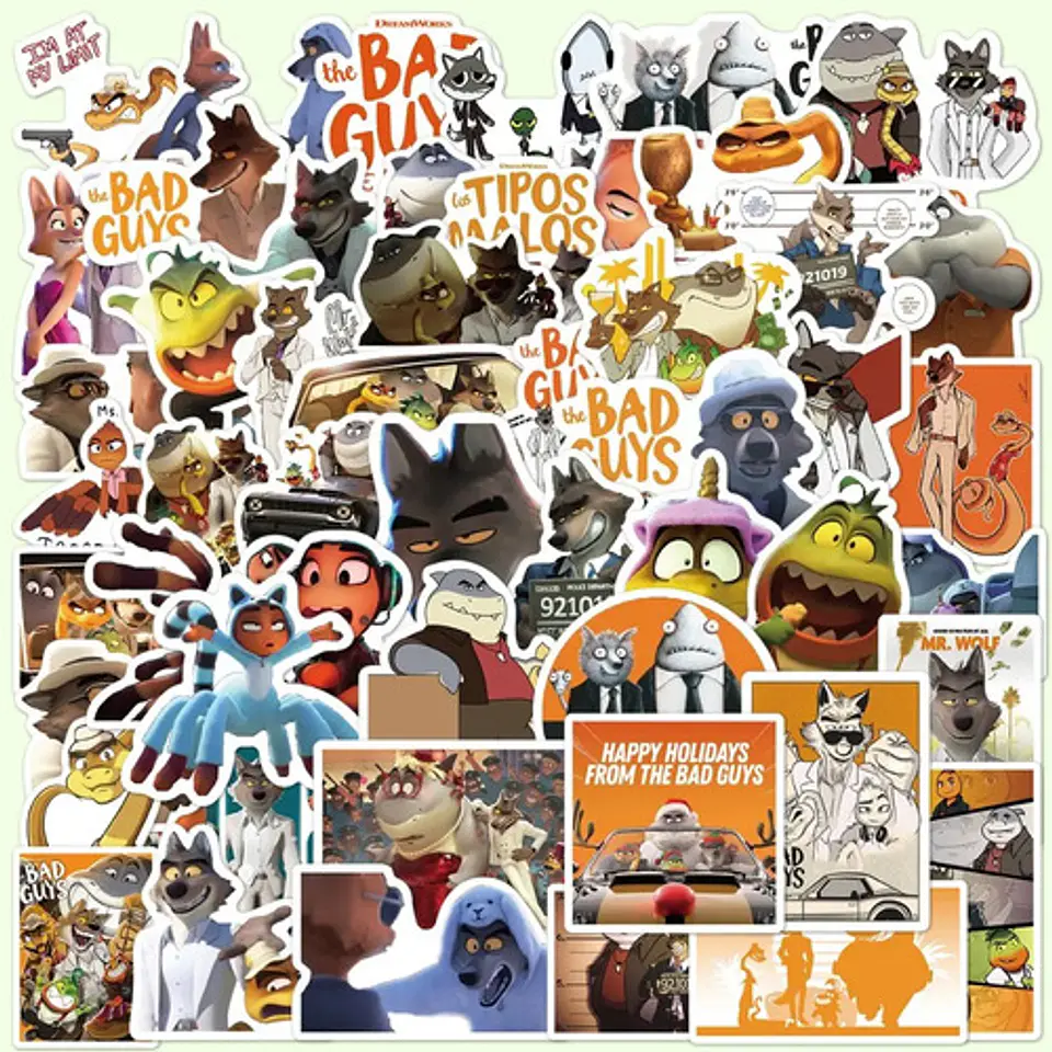 Los Tipos Malos - Set De 50 Stickers / Calcomanías 4