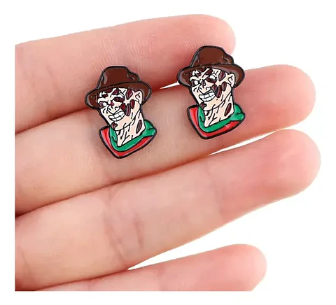 Aros Aretes Pendientes Freddy Krueger / Acero Quirúrgico