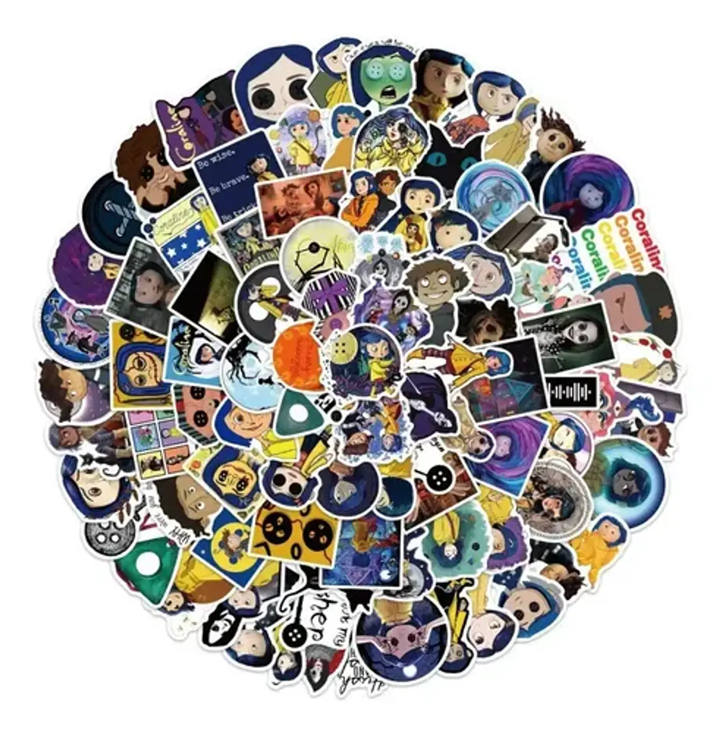 Set 100 Stickers De Coraline - Pegatinas / Calcomanías 1