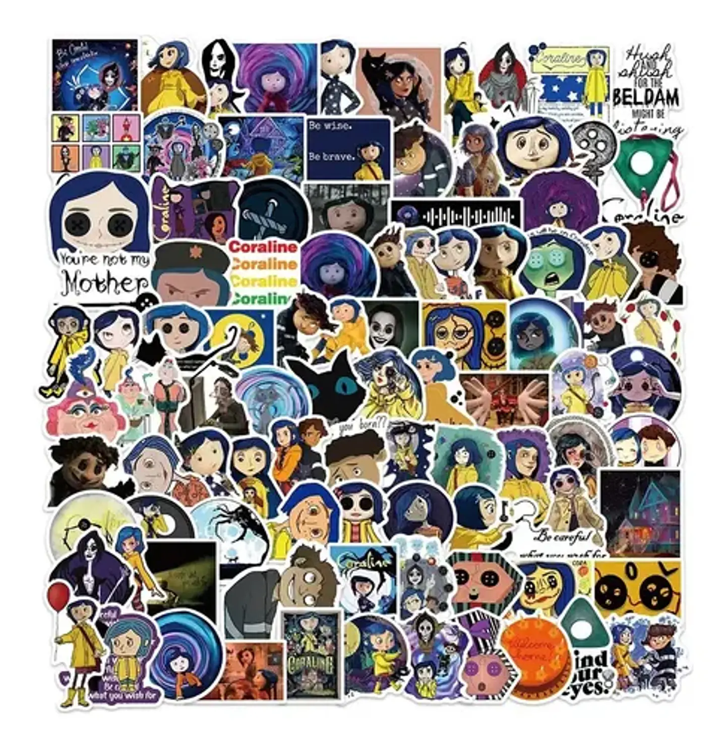 Set 100 Stickers De Coraline - Pegatinas / Calcomanías 3