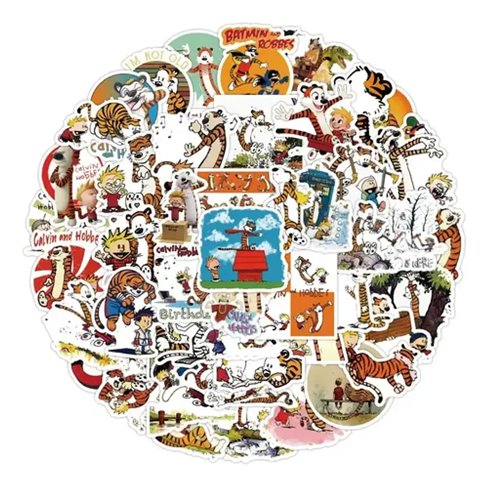 Calvin Y Hobbes - Set De 50 Stickers / Calcomanías 1
