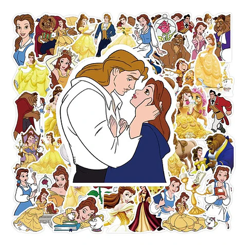 La Bella Y La Bestia - Set De 50 Stickers / Calcomanías