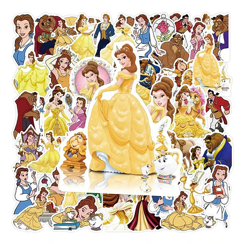 La Bella Y La Bestia - Set De 50 Stickers / Calcomanías