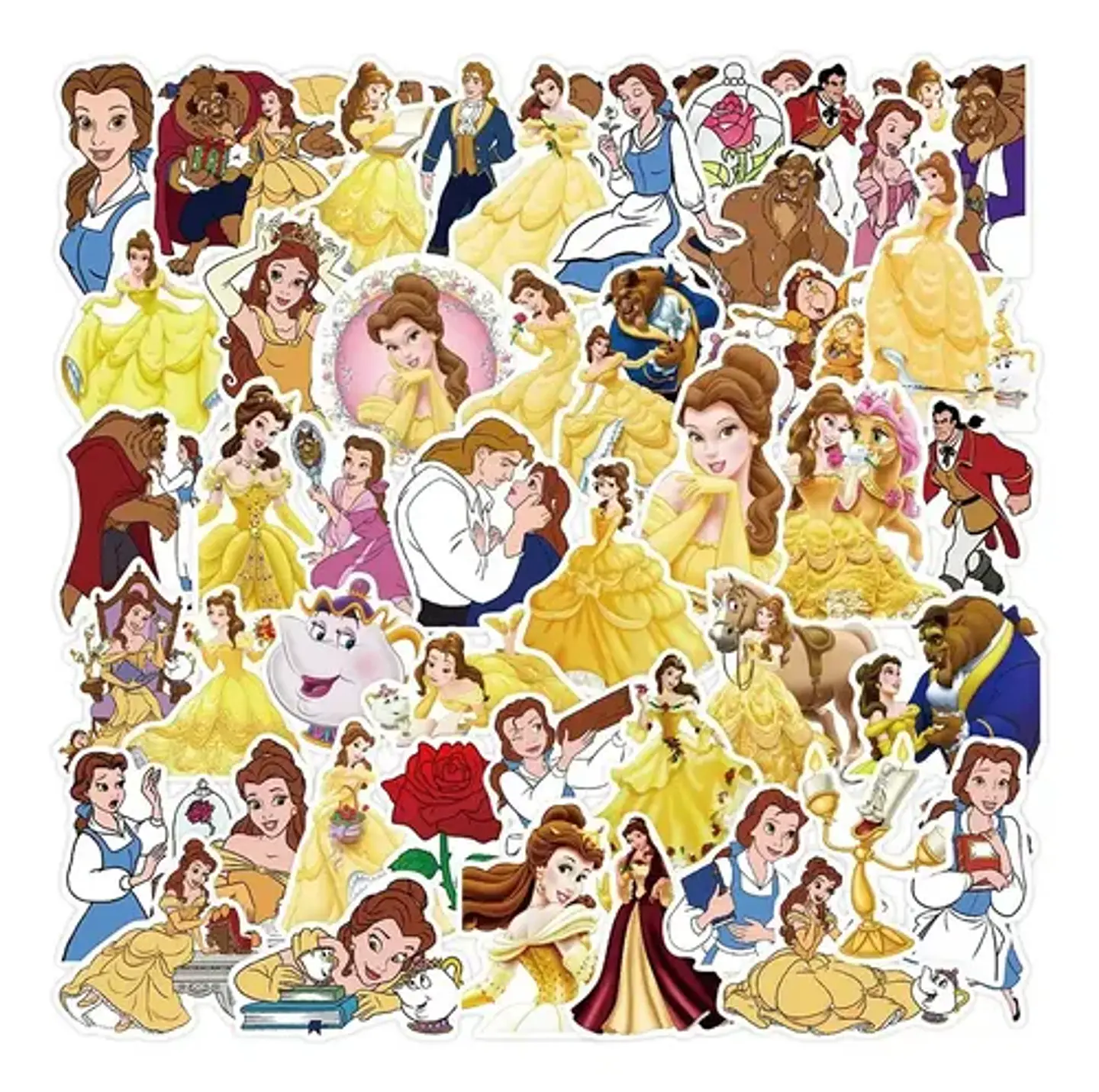 La Bella Y La Bestia - Set De 50 Stickers / Calcomanías 3