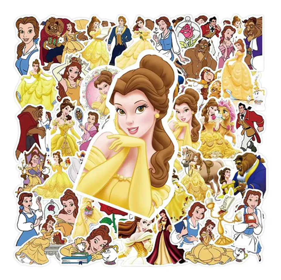 La Bella Y La Bestia - Set De 50 Stickers / Calcomanías 4