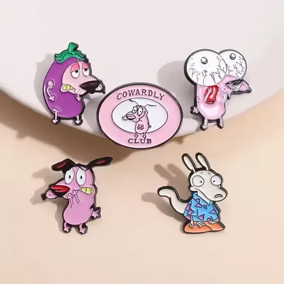 Pins De Coraje /  El Perro Cobarde/ Pines Metálicos 2