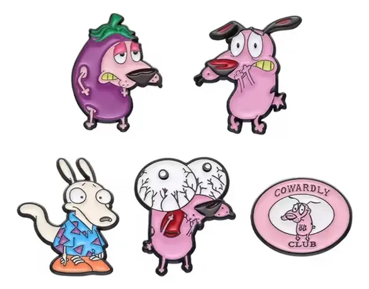Pins De Coraje /  El Perro Cobarde/ Pines Metálicos 4
