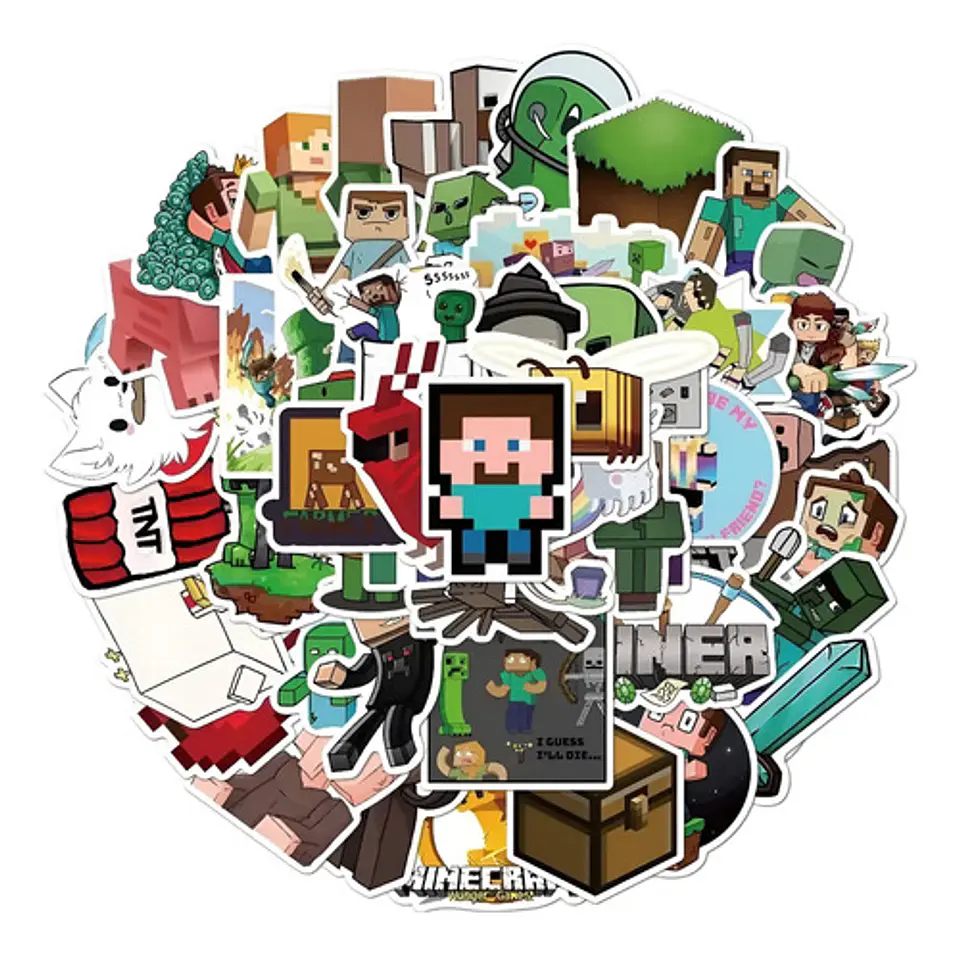 Minecraft - Set 50 Stickers / Calcomanías / Pegatinas 1
