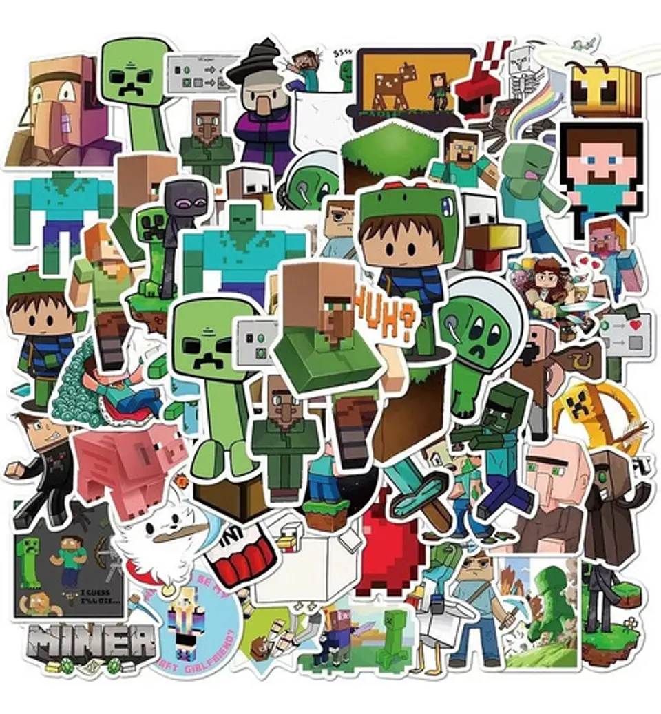 Minecraft - Set 50 Stickers / Calcomanías / Pegatinas 3