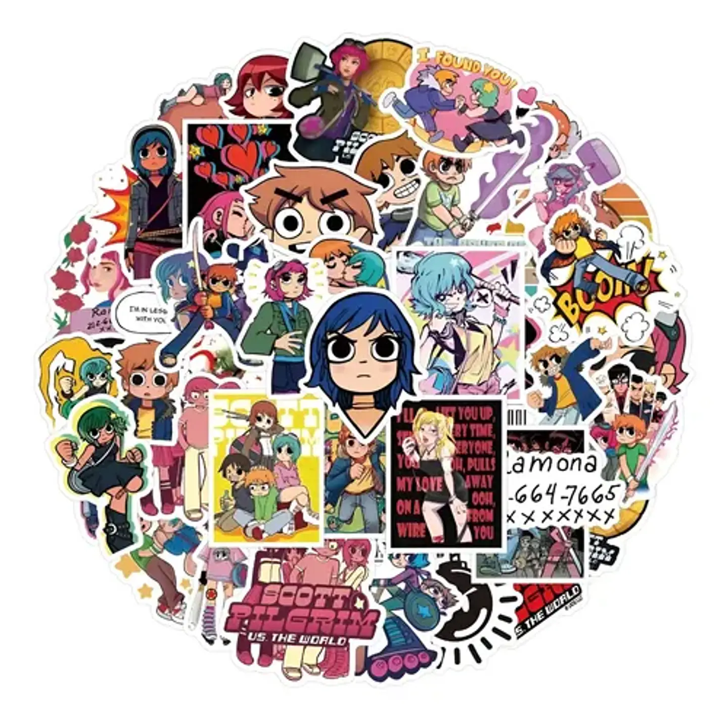 Scott Pilgrim - Set De 50 Stickers / Calcomanías / Pegatinas 1