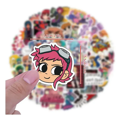 Scott Pilgrim - Set De 50 Stickers / Calcomanías / Pegatinas