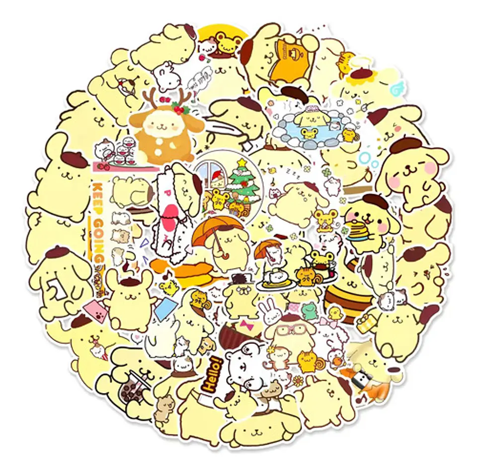 Pompompurin / Hello Kitty - Set 50 Stickers / Calcomanías 1