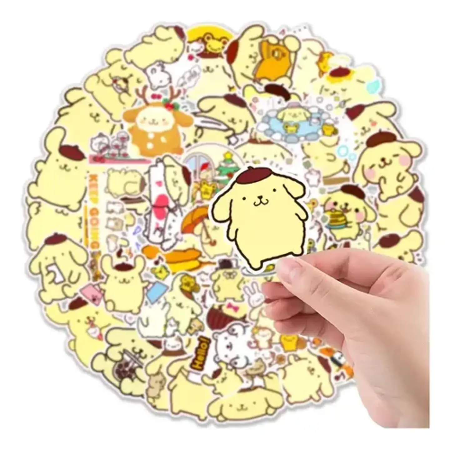 Pompompurin / Hello Kitty - Set 50 Stickers / Calcomanías 2