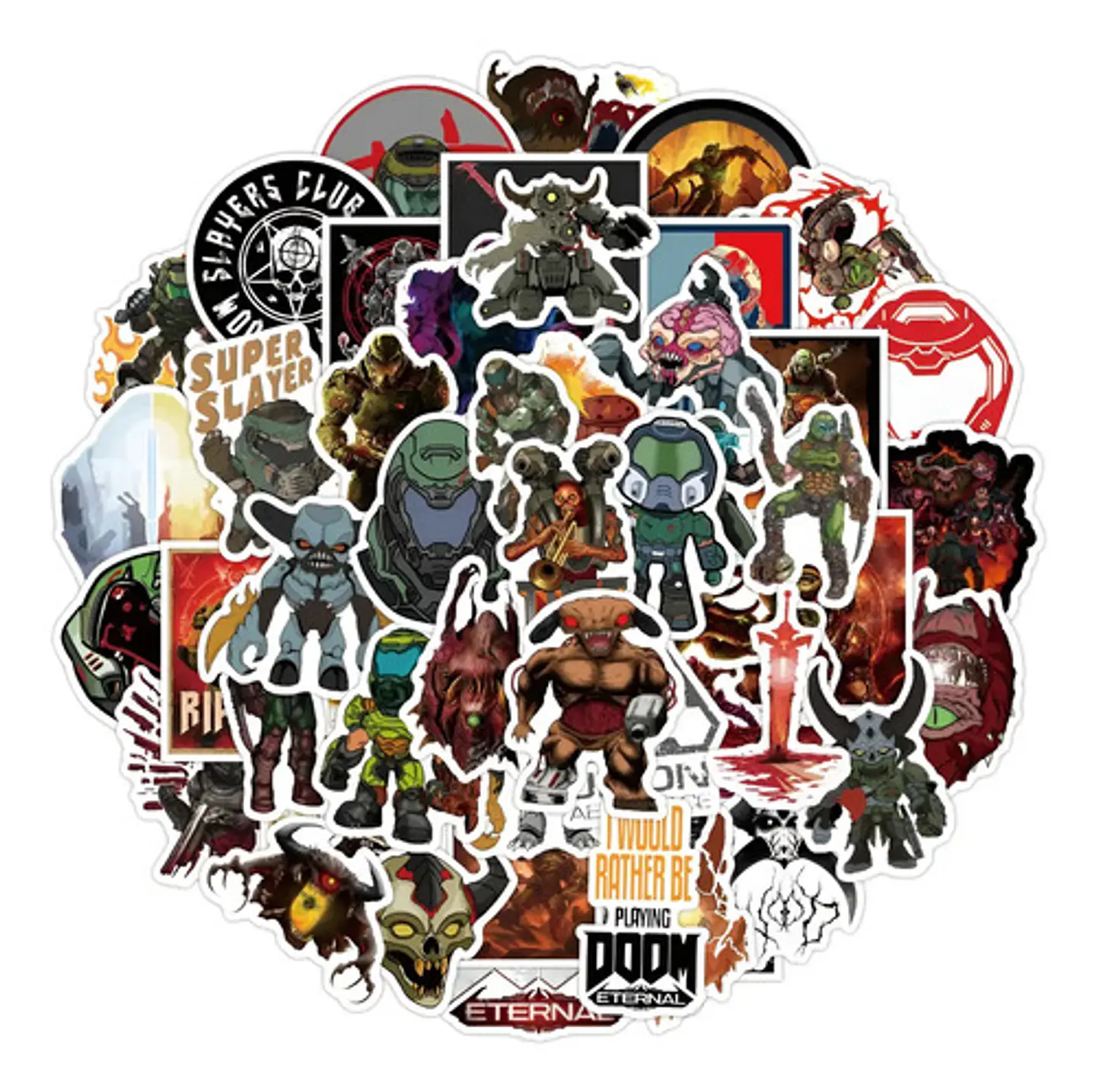 Doom - Set De 50 Stickers / Calcomanías / Pegatinas 1