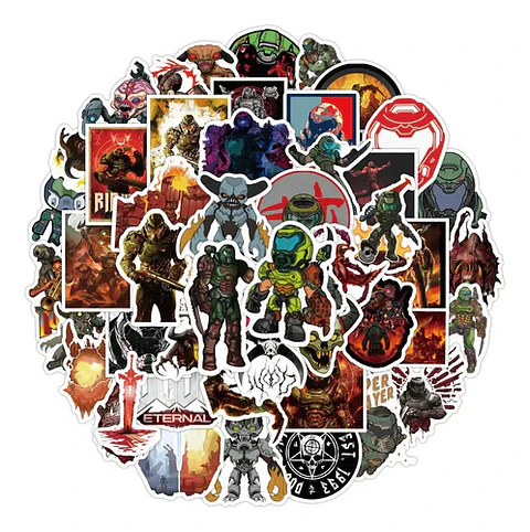 Doom - Set De 50 Stickers / Calcomanías / Pegatinas