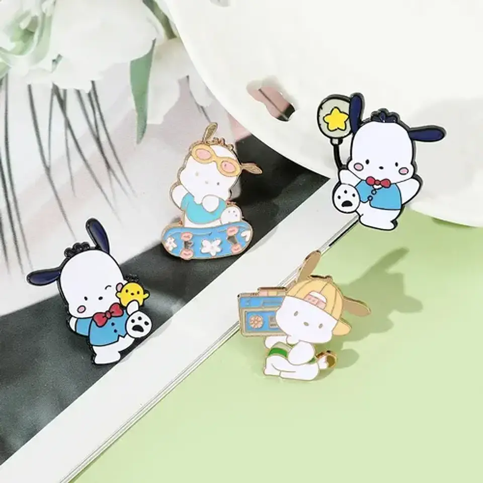Pins De Pochacco / Hello Kitty / Pines Metálicos (broches) 7