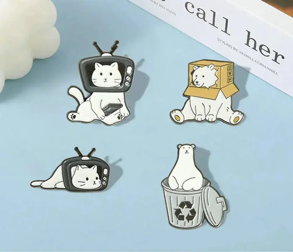 Pins De Michis Kawaii / Gato Gatitos / Pines Metálicos 15