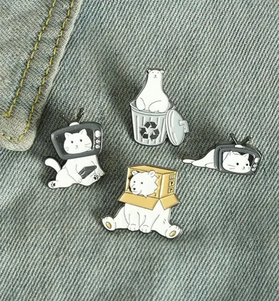 Pins De Michis Kawaii / Gato Gatitos / Pines Metálicos 16