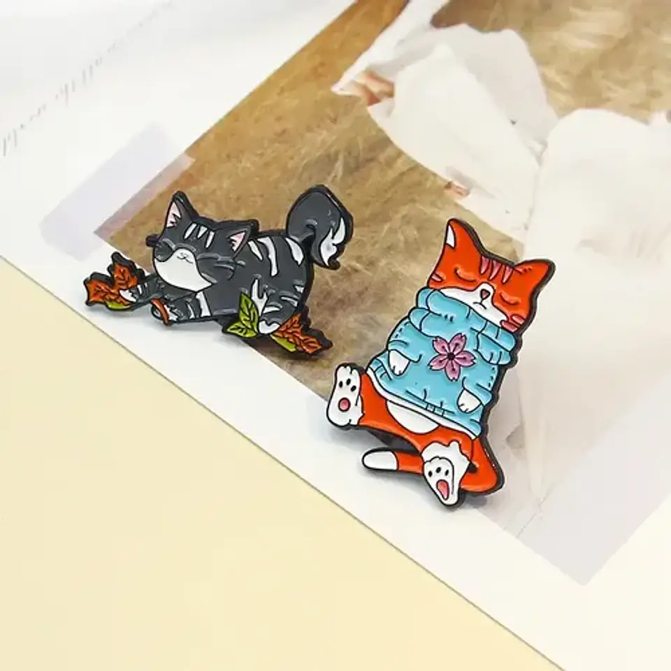 Pins De Michis Kawaii / Gato Gatitos / Pines Metálicos 19