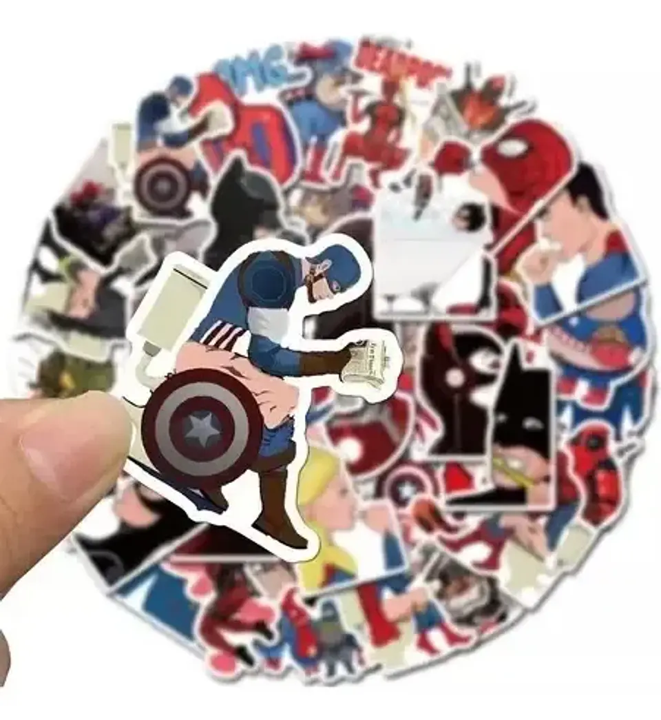 Super Marvel Heroes - Set De 50 Stickers / Calcomanías 3