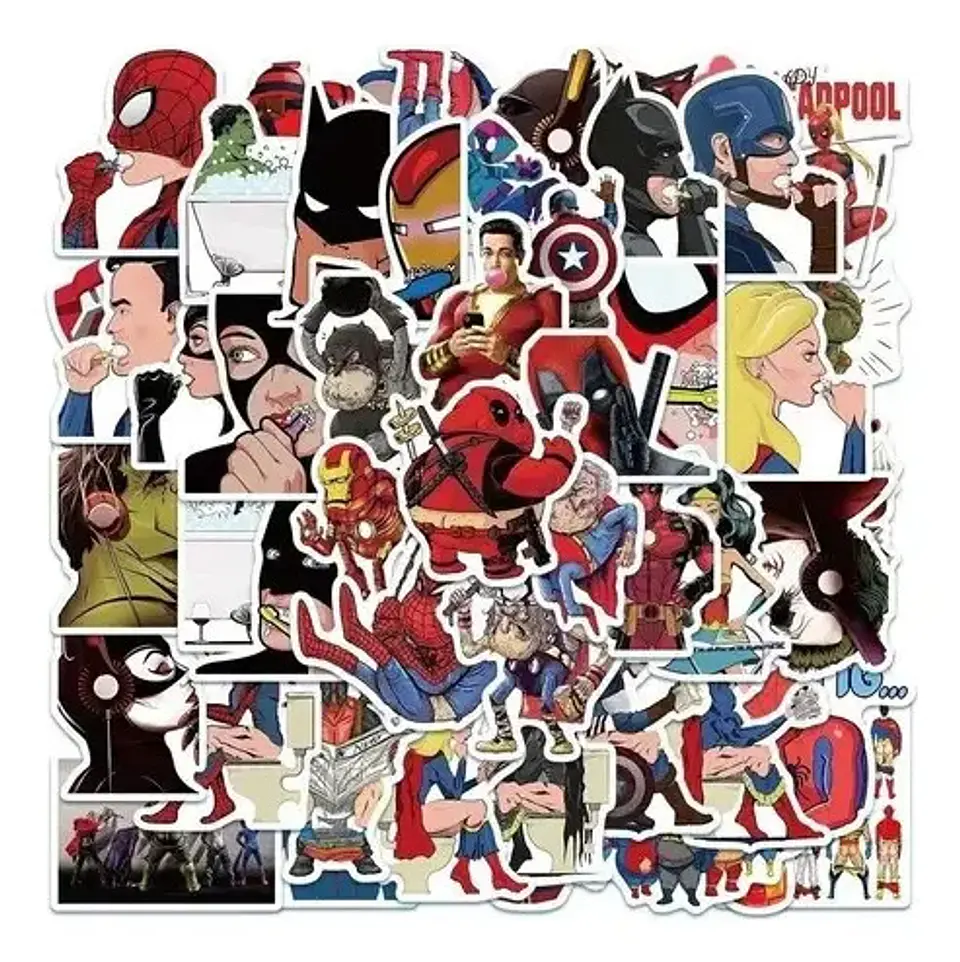 Super Marvel Heroes - Set De 50 Stickers / Calcomanías 4