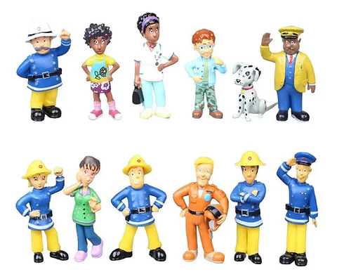 Set 12 Figuritas Sam El Bombero / Figuras De Accion / X12