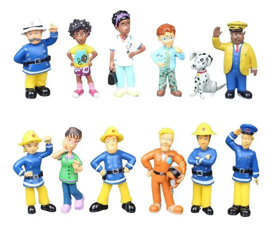 Set 12 Figuritas Sam El Bombero / Figuras De Accion / X12 1