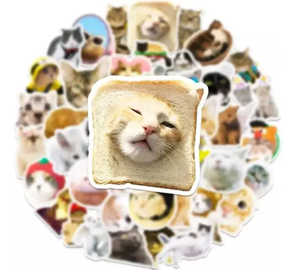 Gatitos Mininos Kawaii - Set De 50 Stickers / Calcomanías 4
