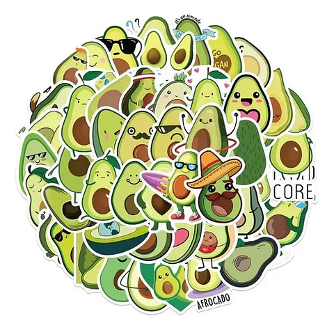 Palta Kawaii - Set 50 Stickers / Calcomanías / Pegatinas