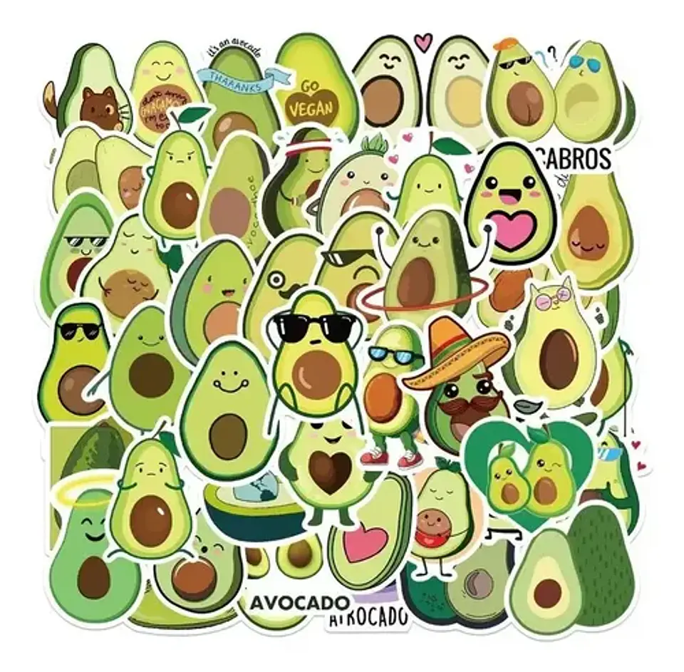 Palta Kawaii - Set 50 Stickers / Calcomanías / Pegatinas 3