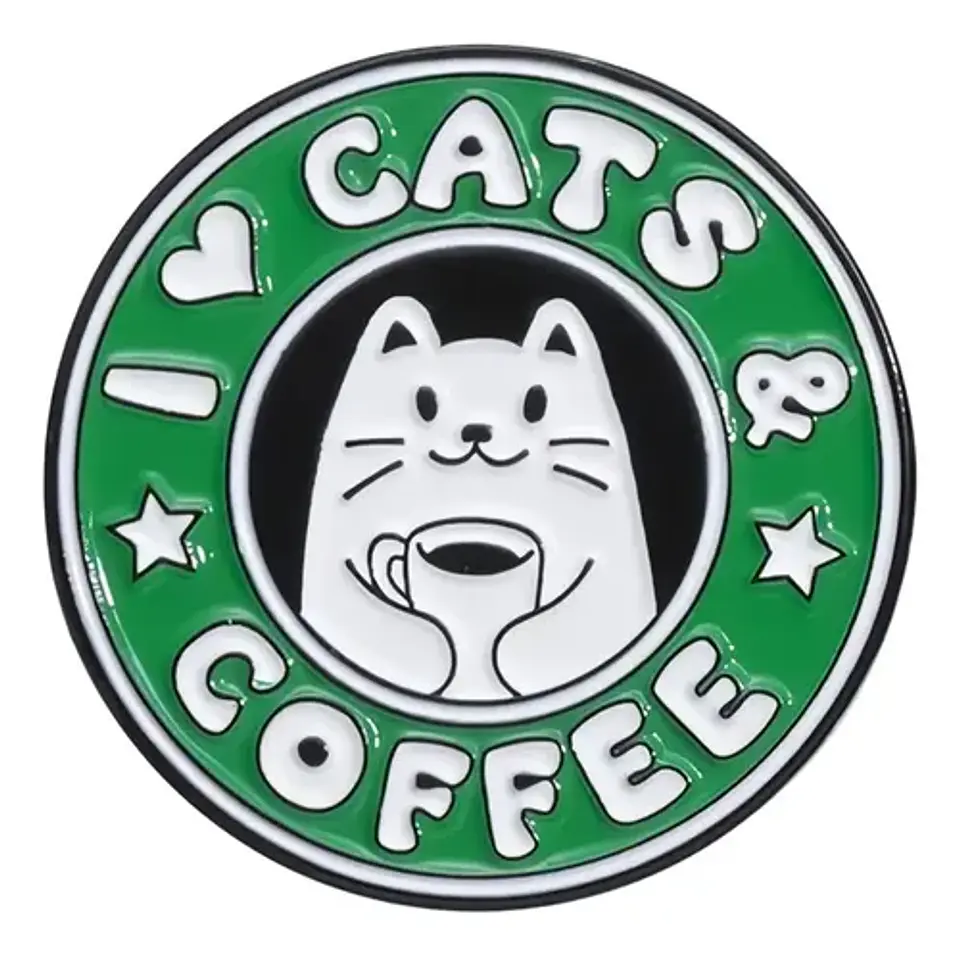 Pins De Gatitos /  I Love Coffee / Pines Metálicos 1