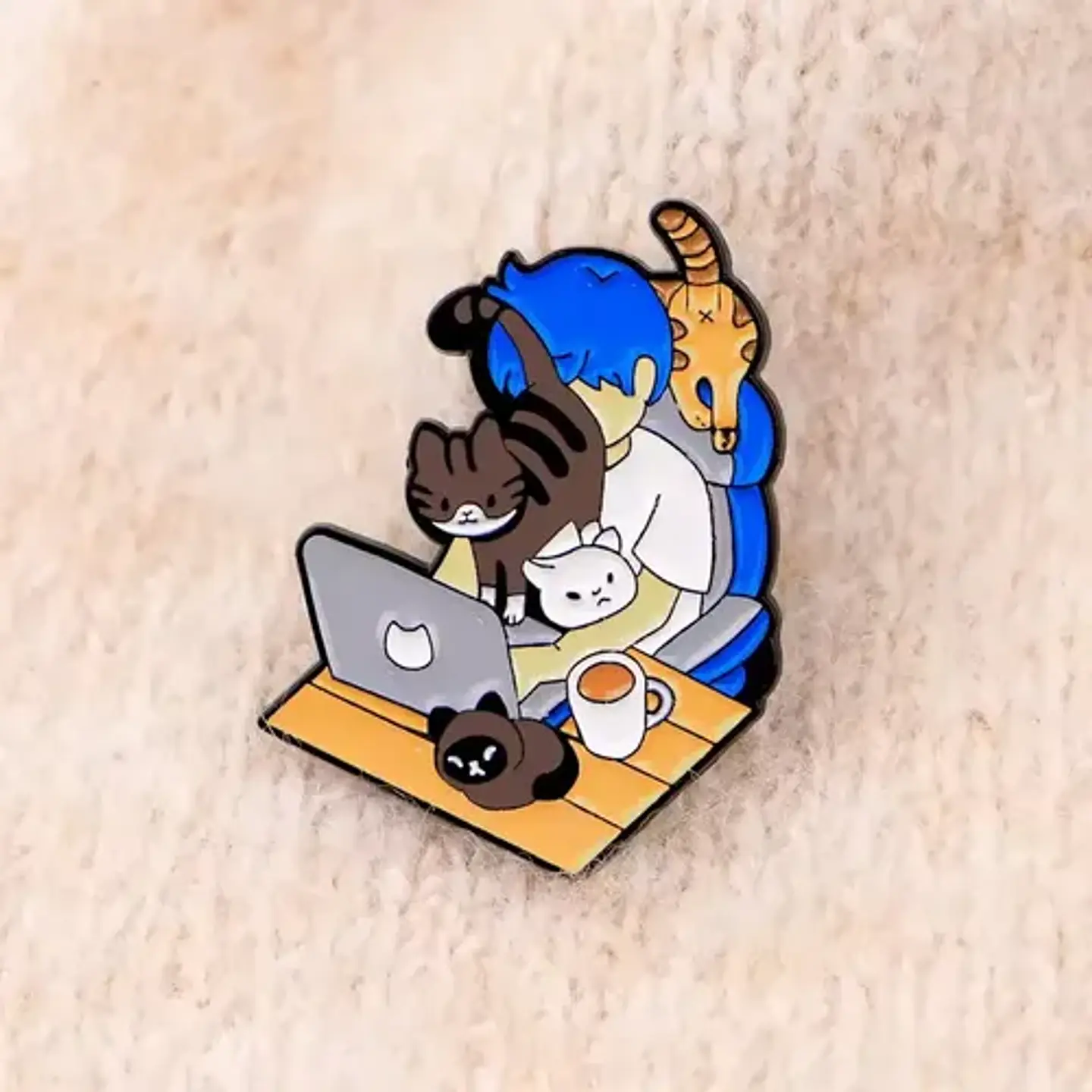 Pins De Gatitos /  I Love Coffee / Pines Metálicos 17