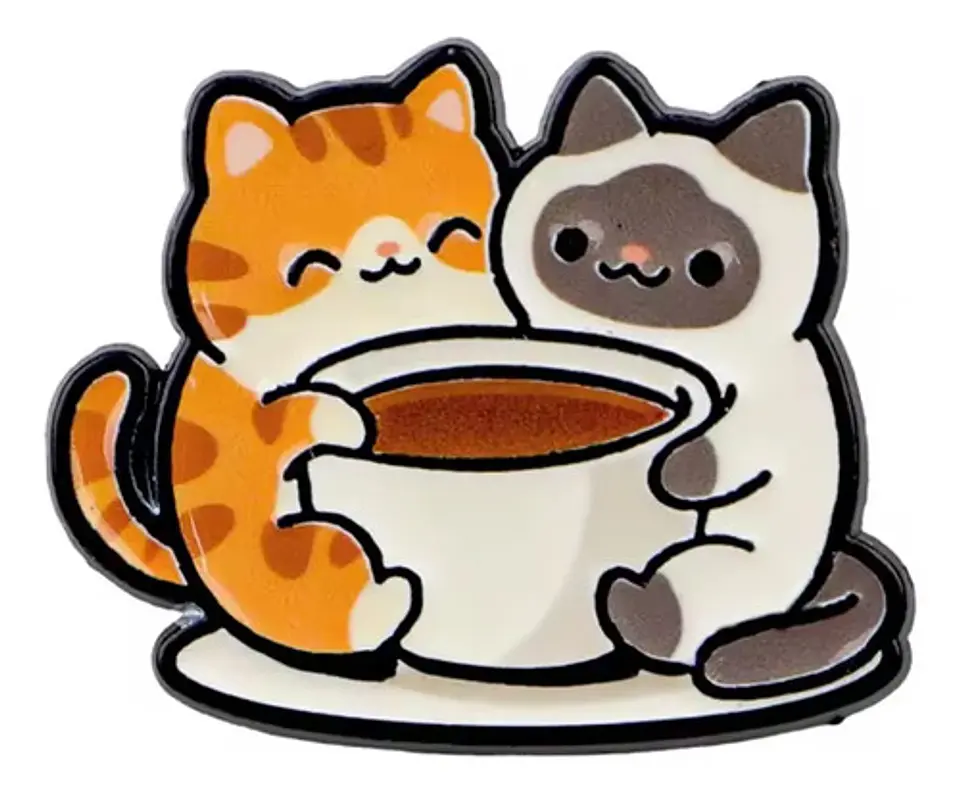 Pins De Gatitos /  I Love Coffee / Pines Metálicos 22